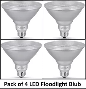 4 Pack LED Blub Dimmable Indoor Outdoor Floodlight Spotlight Blub Dusk to Dawn - Picture 1 of 4