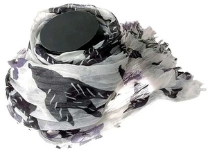 Boho Large Black White Printed Floral Sarong Shawl Dupatta Scarf Wrap Headscarf - Picture 1 of 2