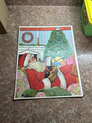 VINTAGE 1969 #4424 WHITMAN NIGHT BEFORE CHRISTMAS FRAME TRAY PUZZLE-COMPLETE- - Image 1 of 4