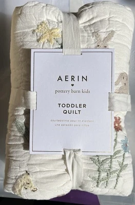 Pottery Barn Kids AERIN Toddler Quilt w/Animal Appliqués, Bunnies, Giraffes, Etc - Image 1 of 4
