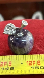 1pc Natural  hand carved Amethyst apple reiki healing 1.2" - Picture 1 of 2