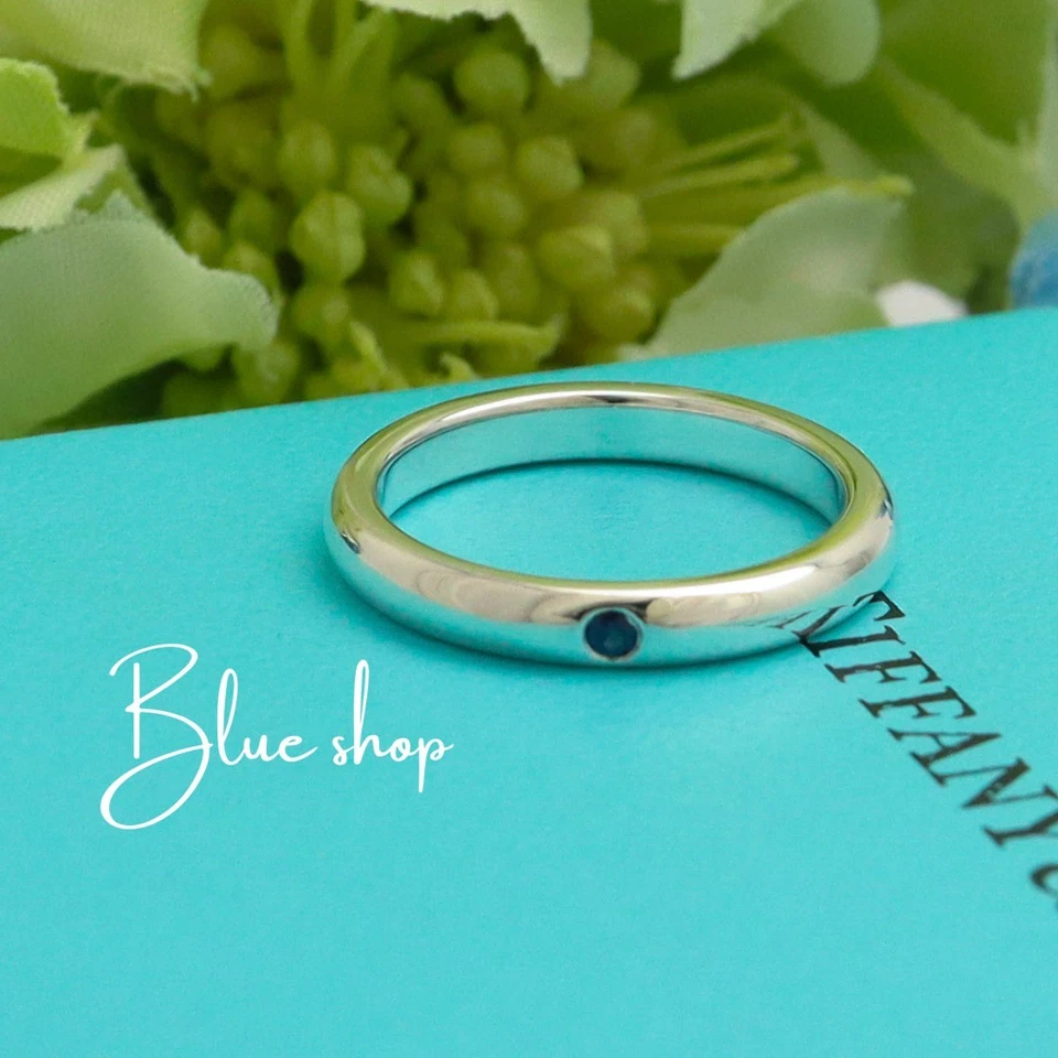 Anillo Tiffany & Co. Elsa Peretti Zafiro Apilable Banda Talla 4.25-4.5 Plata 925 Foto 1 de 4