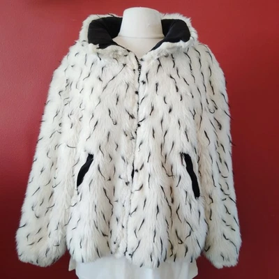 Custom Cruella de Ville Faux Fur Bomber Jacket  Halloween Festival  Size 6/8? - Image 1 of 4