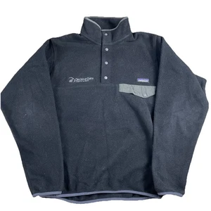 Patagonia Synchilla Snap T Men's Small Black Pullover Jacket Fleece Front Pocket - Picture 1 of 9
