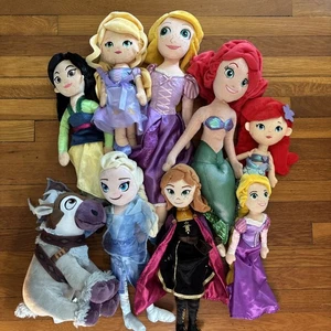 Muñecas Princesa Disney Peluche Rapunzel Anna Sven Mulan Ariel Lote 9 Ty Tangled Froz - Imagen 1 de 24