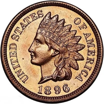 1896 Indian Head Cent Penny, Red Cameo Proof, Superb Gem Only 1,862 Minted #278 - Image 1 of 2