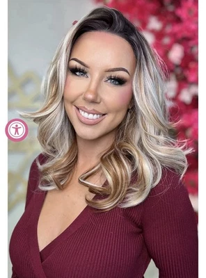 Chelsey Smith Bowie Sugar Flame Lace Front Crown Wig Blonde Caramel Dark Brown - Image 1 of 4