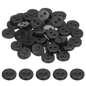 50 Pcs 10mm Mother of Pearl Buttons, 2 Holes Pearl Shell Buttons, Black - Picture 1 of 6
