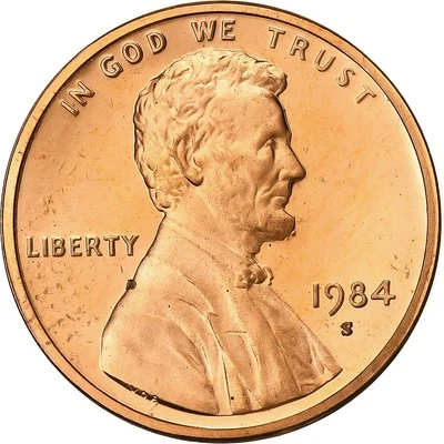 [#197294] United States, Cent, Lincoln, 1984, U.S. Mint, Proof, Copper Plated Z, - Image 1 of 2