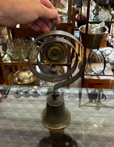 Antique PULL Actuated Spring House Door Servants Bell 1880's Bronze/Brass - Picture 1 of 9