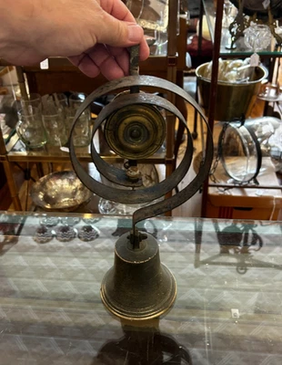 Antique PULL Actuated Spring House Door Servants Bell 1880's Bronze/Brass - Image 1 of 4