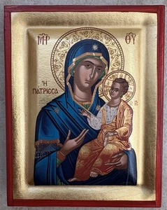 Ikone Madonna mit Kind  - vergoldet - byzantinisch - auf Holz - mit Zertifikat - Bild 1 von 4