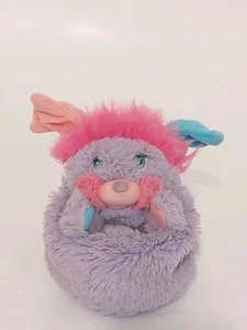 Vintage Popples Pretty Bit lila Plüschtier Stofftier 8 Zoll 1986 Mattel lässt sich zu Ball zusammenklappen - Bild 1 von 9