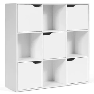 9 Cube Bookcase Cabinet Wood Bookcase Storage Shelves Room Divider Organization - Picture 1 of 12