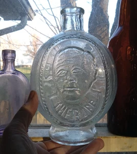 BABE RUTH JIM THORPE JOHN L.SULLIVAN HAND BLOWN TIARA 3 SIDED BOTTLE 1920? - Picture 1 of 12