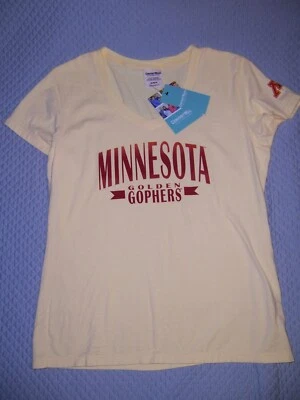 Hanes  Minnesota Golden Gophers  Logo Women Short sleeve T Shirt Yellow M New - Image 1 of 2