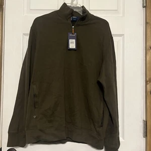 Polo Ralph Lauren Pima Fleece 1/4 Quarter Zip Sweater Mens L Dark Moss MSRP $145 - Picture 1 of 7