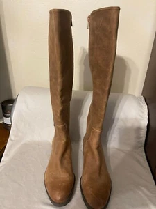 Antonio Melani Womens Leather Brown Western Style Tall Boots Block Heel 7M - Picture 1 of 7