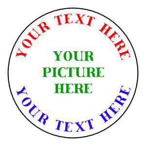 Personalized YOUR PICTURE YOUR TEXT Stickers Labels Tags VARIETY OF SIZES