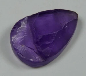 30 CT UNTREATED 100% NATURAL AMETHYST ROUGH DRUZY PEAR CABOCHON GEMSTONE A90 - Picture 1 of 5