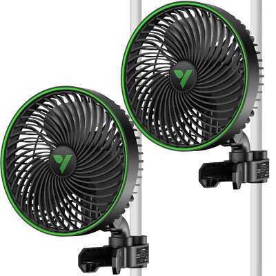 VIVOSUN 2 Pack Gen2 6'' Clip on Fan Oscillating Clip Fan Grow Tent Ventilation - image 1 of 4