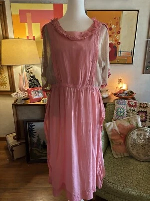 Vestido Volup Vintage Años 30 Rosa Seda Foto 1 de 4