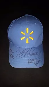 NASCAR AUTO RACING 3 CORREDORES FIRMADA A MANO AUTOGRAFIADA WALMART GORRA CORPORATIVA BONITA - Imagen 1 de 3