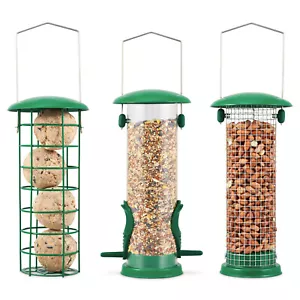 Metal Bird Nut Seed Feeder Hanging Large Easy Fill Wild Bird Feeding Station - Picture 1 of 8