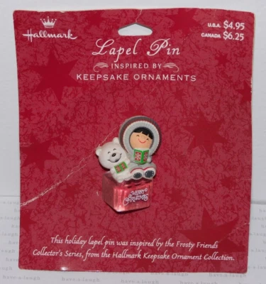 Pin de solapa esquimal Hallmark Christmas Frosty Friends 1998 inspirado en el adorno #1 Foto 1 de 4