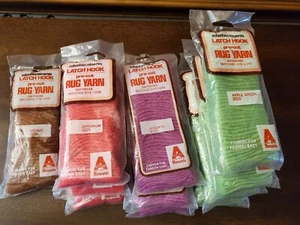 Columbia Minerva Latch Hook Pre Cut Rug Yarn 12 New Unused Packs Various Colors - Picture 1 of 1