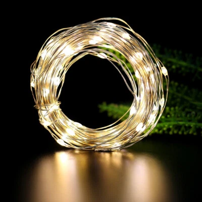 10 - 100 LEDS LED String Copper Wire Fairy Lights Battery Power Xmas Party Light - Image 1 of 4