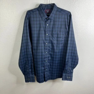 Untuckit Beresan Slim Fit Plaid Button Up Size XL Blue Classic Preppy Office - Picture 1 of 6
