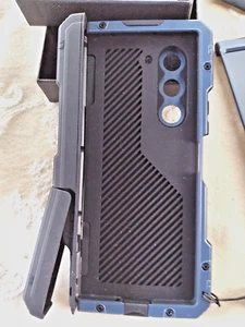 Samsung Galaxy Z Fold 5 Rugged Metal Case Pen Holder, Stand & Cover - Picture 1 of 5