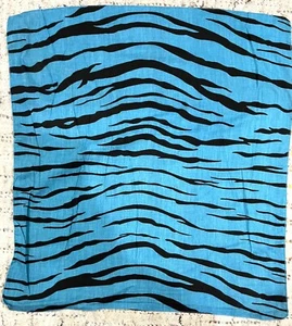 Vintage Scarf Turquoise Black Zebra Print - Imagen 1 de 1