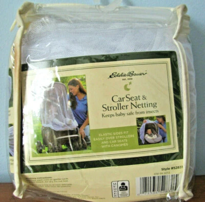 Eddie Bauer Car Seat & Stroller Netting Elastic Sides Insects Bugs Protection  A - Image 1 of 4
