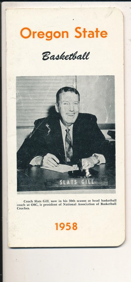 Oregon State 1957 - 1958 Slats Gill Basketball Media guide bkbx5 - Image 1 of 1
