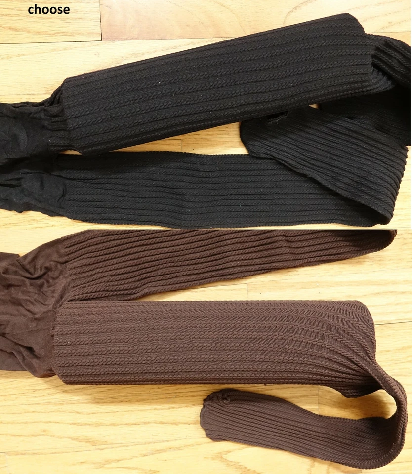 Medias para mujer Hanes café marrón o negro cable trenzado textura, talla M Foto 1 de 1