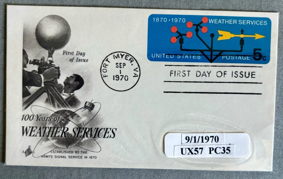 US Stamped Postcard 1970.  UX57.  5c. FDC. - Image 1 of 1