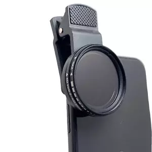 37mm Adjustable Phone Camera ND Lens Filter ND2‑400 Neutral Density Clip-On S - Picture 1 of 11