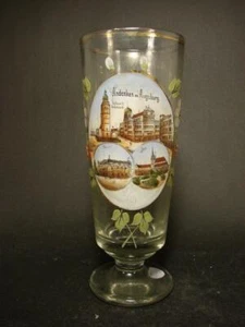 Andenken-, Weißbierglas mit 3 Ansichten von Augsburg, um 1910. - Picture 1 of 3