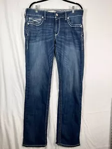 Ariat Real Denim Jeans Womens 32 L Blue (Actual 36x35) ~ NICE - Picture 1 of 18