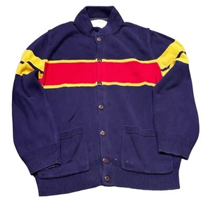 FCUK French Connection UK Cardigan Sweater Men’s XL Purple Mr Rogers GrandpaCore - Picture 1 of 15