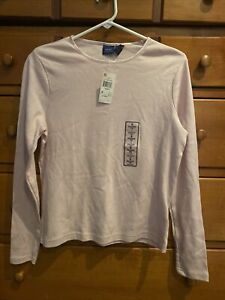 basic editions K Mart Pink LS relaxed Tee WOMANS Small NWT (c1)