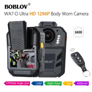 BOBLOV WA7-D 1296P 64GB 2.0" Body Worn Camera Remote Control Night Vision New