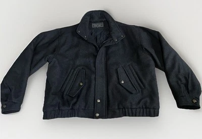MEMBERS ONLY Black Label Wool Bomber Trucker Jacket Quilt Lined Vintage Rare LG - Image 1 of 4