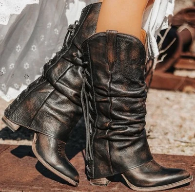 Freebird by Steven Women Jules Black Western Bootie Boots US 9 - Image 1 of 4