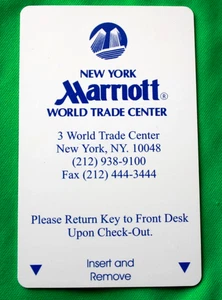 WTC New York City Marriott Hotel World Trade Center Accesso Camera Key Card - Foto 1 di 3