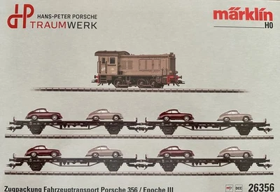 Märklin Zugpackung Fahrzeugtransport Porsche 356 mit Diesellok V36 neu/ovp 26356 - Bild 1 von 3