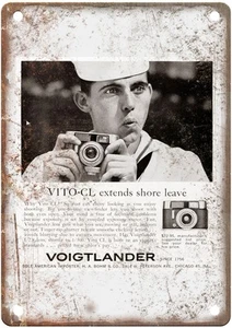 1961 Voigtlander Vintage Film Camera Advertisement Retro Look Metal Sign C1811 - Picture 1 of 2
