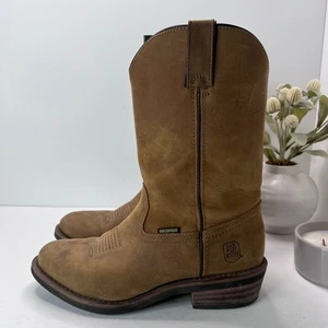 Dan Post Albuquerque Waterproof Leather Western Work Boots Brown Men 10 Ex Wide - Picture 1 of 8